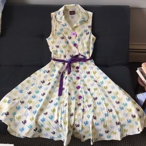 ModCloth Sleeveless Button Down Swing Dress Size L